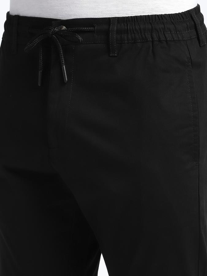 Men Cotton Blend Jogger Fit Drawstring Elastic Hem Pants