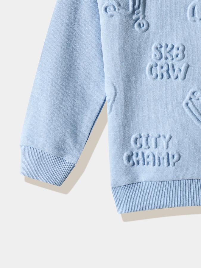 Boys Cotton Blend Relaxed Fit Crew Neck Graphic Sweatshirt