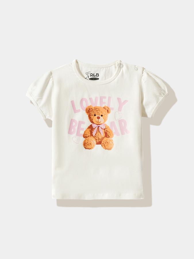 Girls Cotton Regular Fit Crew Neck Graphic T-shirt