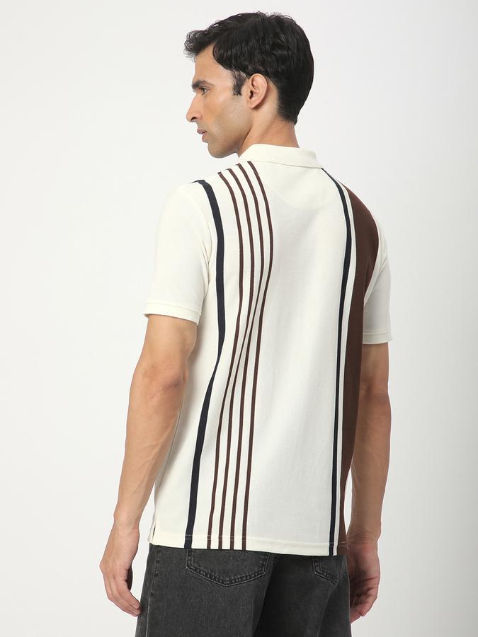 Striped Men Polo Neck T-Shirt data-index=