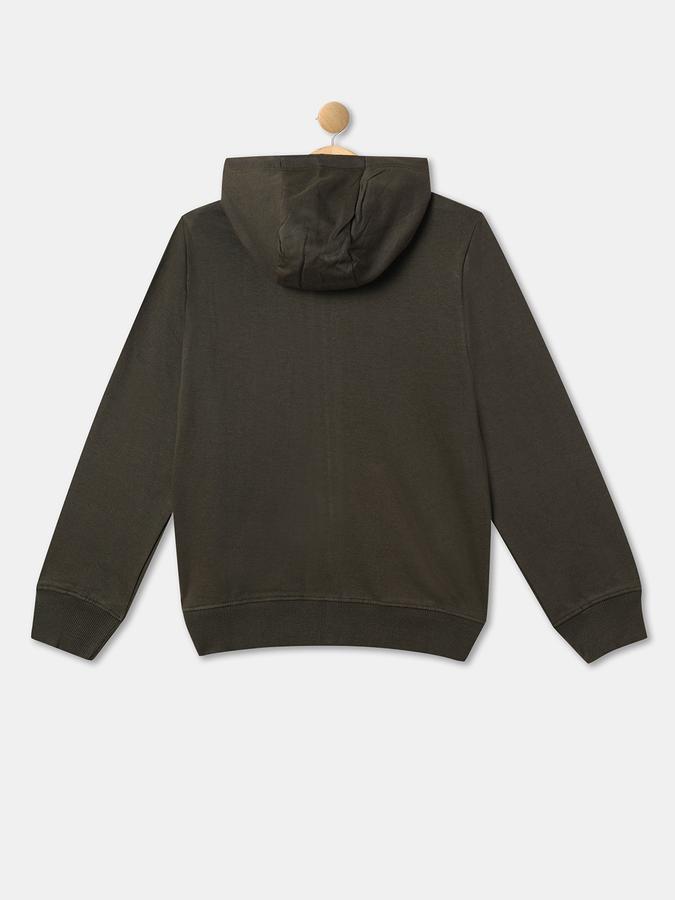 Boys Cotton Hooded Zip Up Graphic Print Jacket