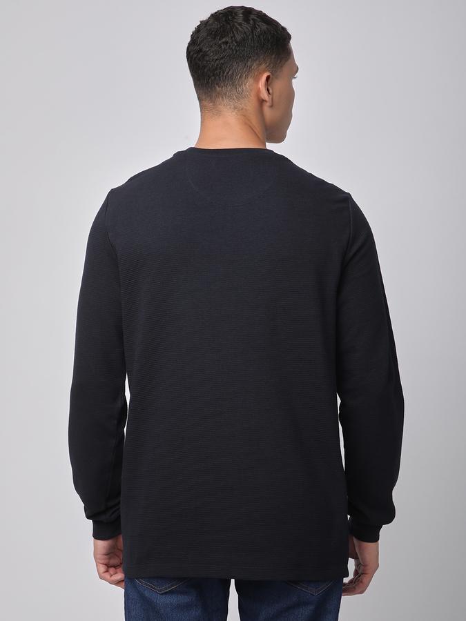Men Cotton Relaxed Fit Crew Neck Solid Sweatshirt