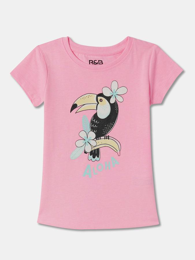 Girls Graphic Print Regular-Fit Round-Neck T-Shirt image number 0