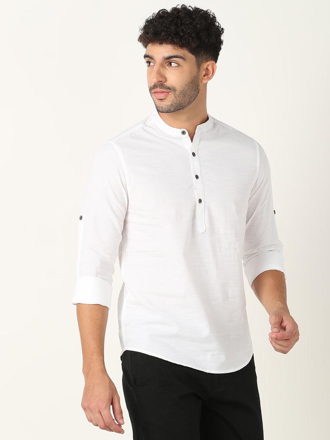 Mandarin Collar Shirt with Full Sleeves image number 2