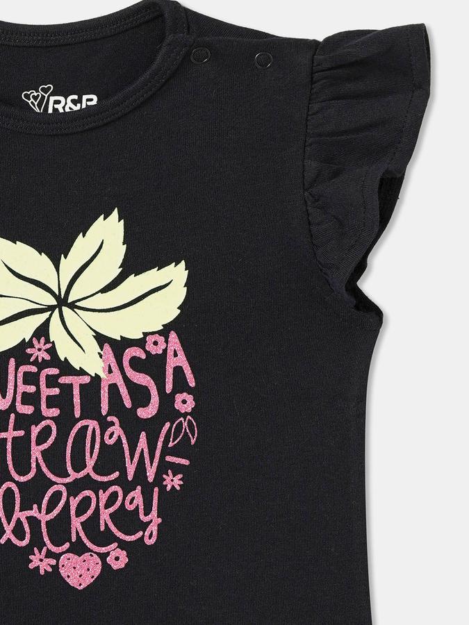 Baby Girls Graphic Print Pure Cotton Regular T Shirt image number 2