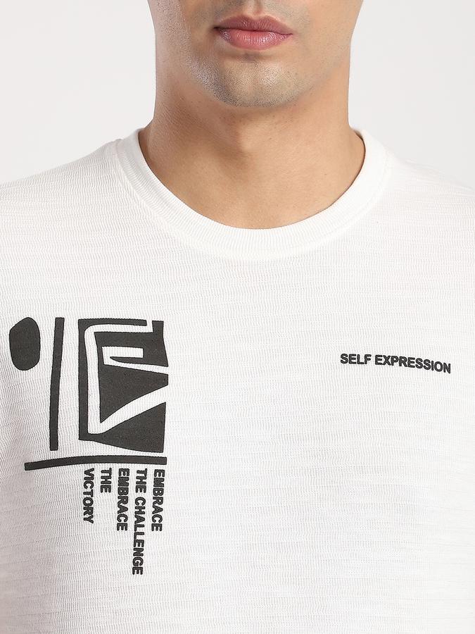 Men Cotton Blend Regular Fit Crew Neck Graphic T-shirt