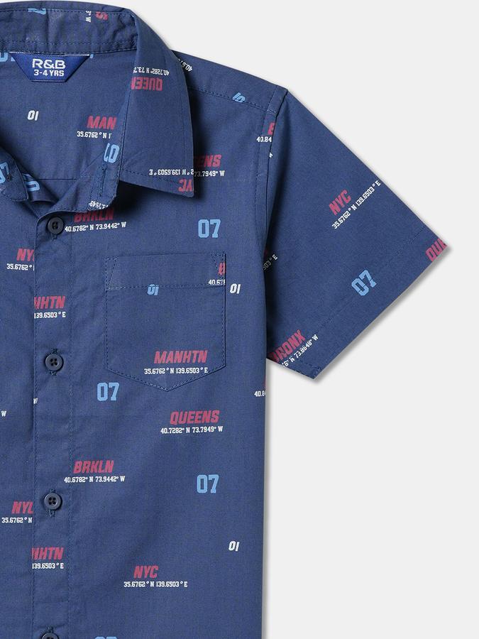 Boys Regular Fit Short Sleeve Button-Down Collar Shirt