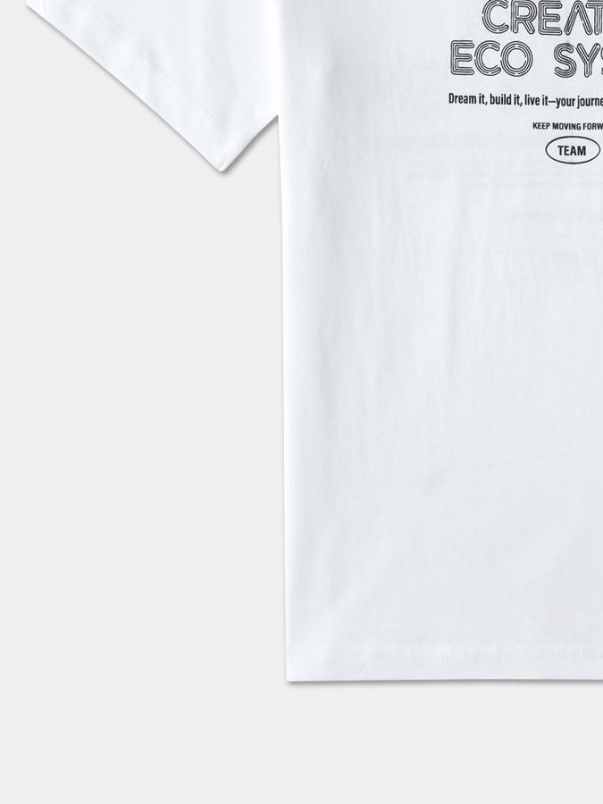 Boys Cotton Regular Fit Crew Neck Graphic T-shirt