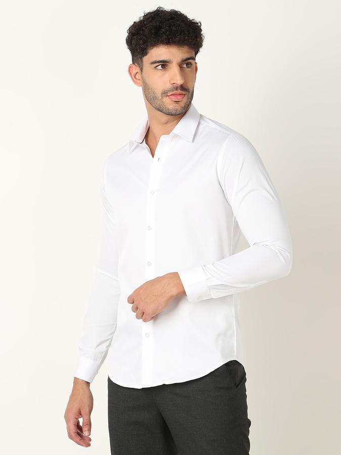 Men Slim Fit Shirt with Spread Collar image number 1