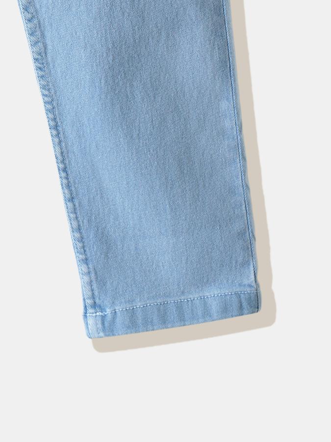 Boys Cotton Regular Fit Drawstring Waist Clean Hem Jeans