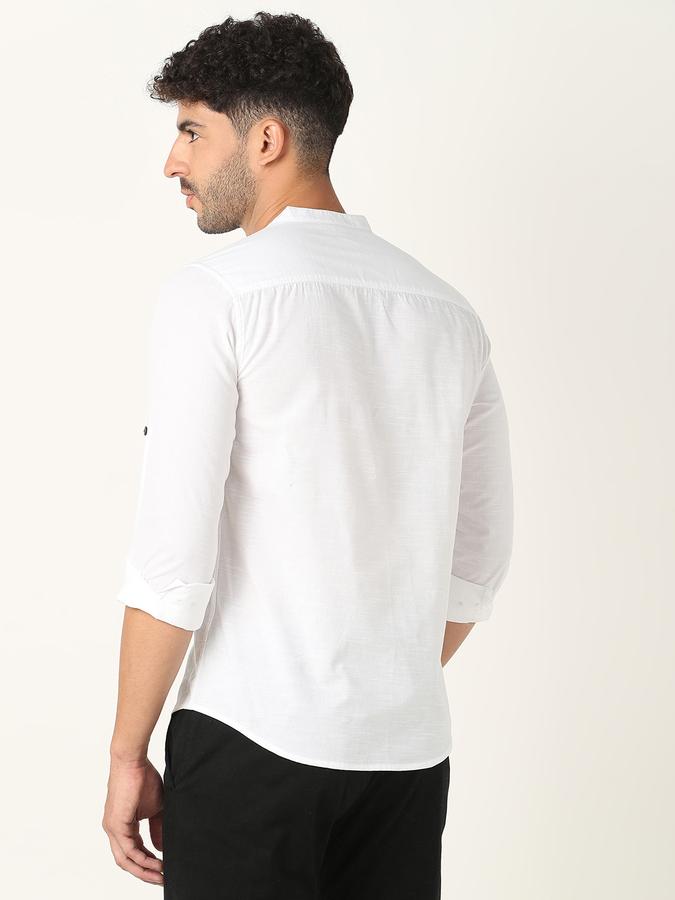 Mandarin Collar Shirt with Full Sleeves image number 3