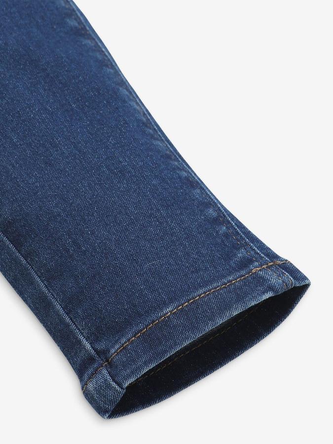 R&B Girls Dark Blue Regular Fit Mid-Rise Jeans