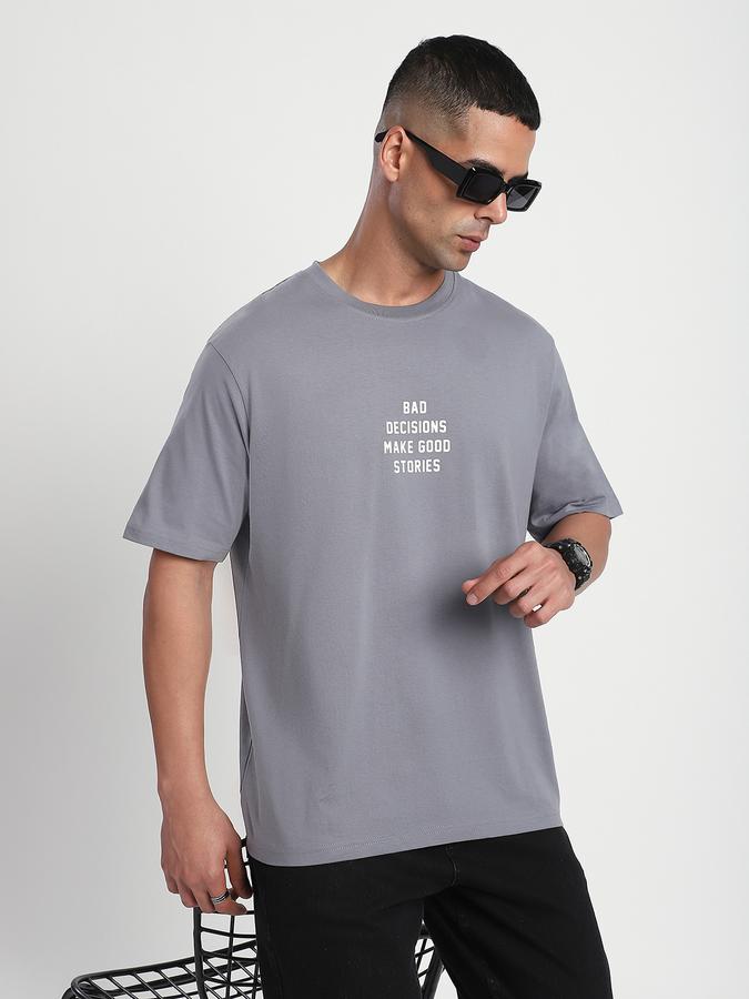 Men Cotton Relaxed Fit Crew Neck Graphic T-shirt