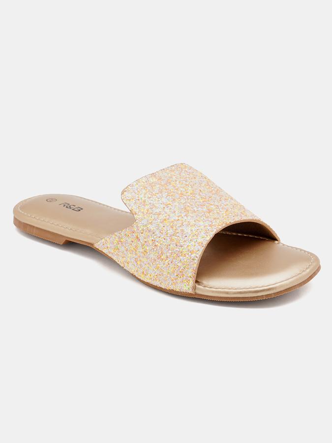 R&B Women Gold Flat Sandals image number 2