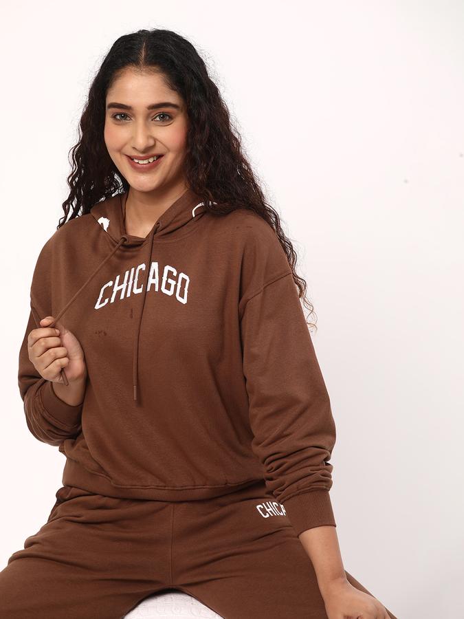 R&B Women Brown Hoodie