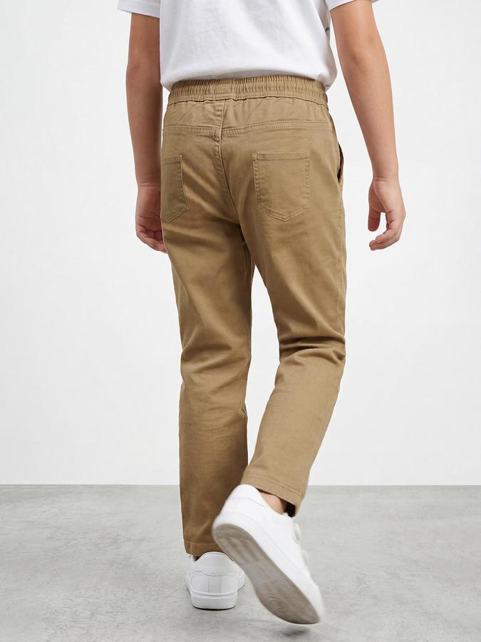 R&B Boy's Brown Regular Fit Trousers