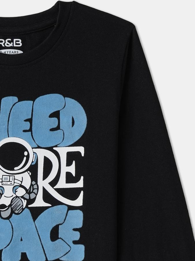 Boys Cotton Regular Fit Crew Neck Graphic T-shirt