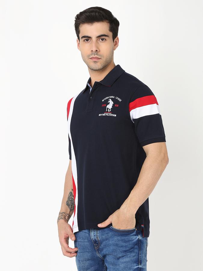 Men Colourblock Regular Fit Polo T-Shirt image number 1