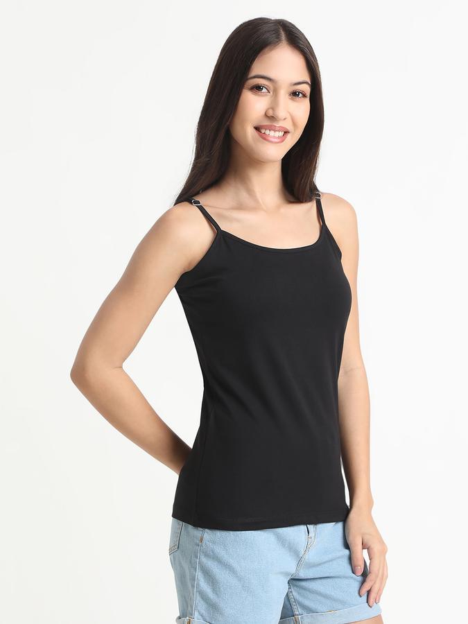 R&B Women Black Solid Camisole Top
