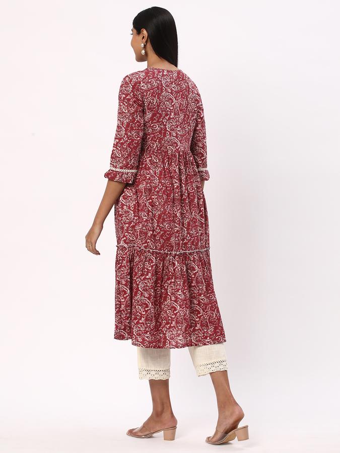Women Paisley Print Flared Kurta image number 2