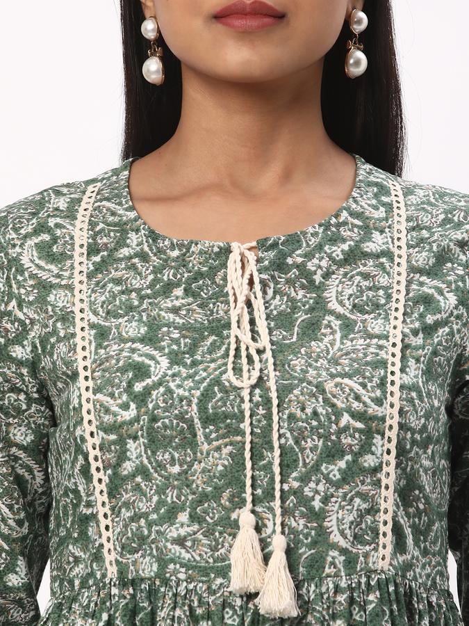 R&B Women's Green Printed Kurta