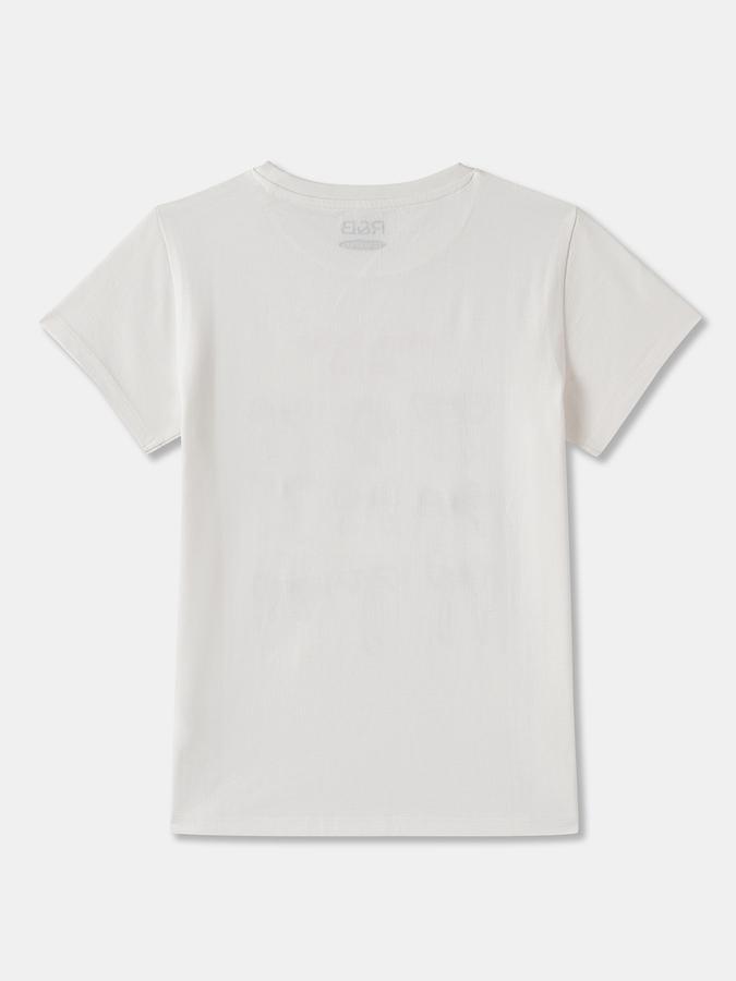 Girls Cotton Regular Fit Crew Neck Graphic T-shirt