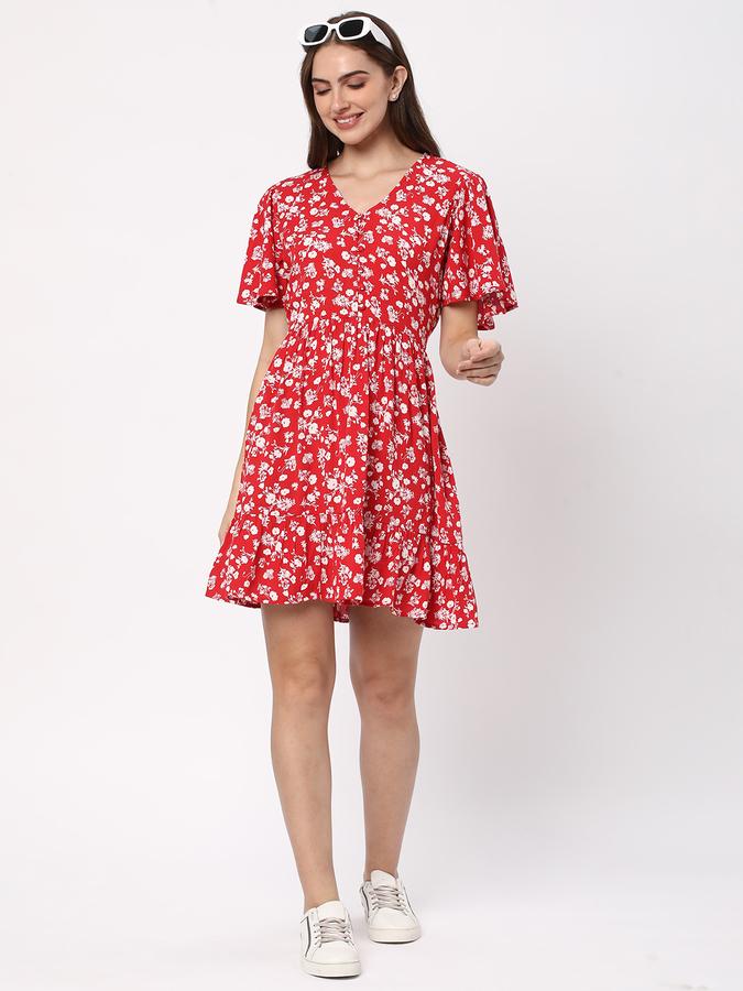 Women Floral Print A-Line Dress image number 1