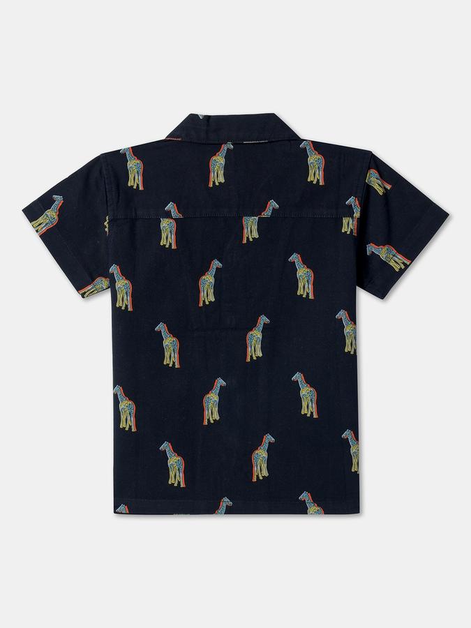 Boys Regular Fit Short Sleeve Camp Collar Shirt