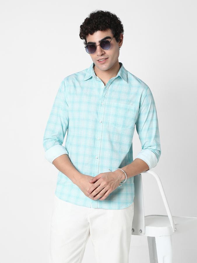 R&B Men's Mint Checked Shirt