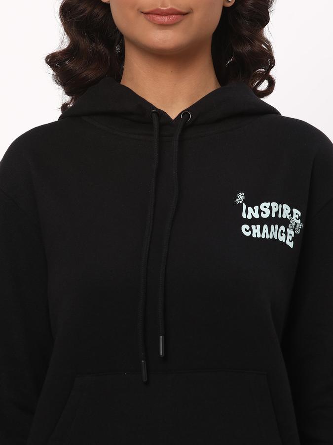 Women Typographic Print Hoodie image number 3