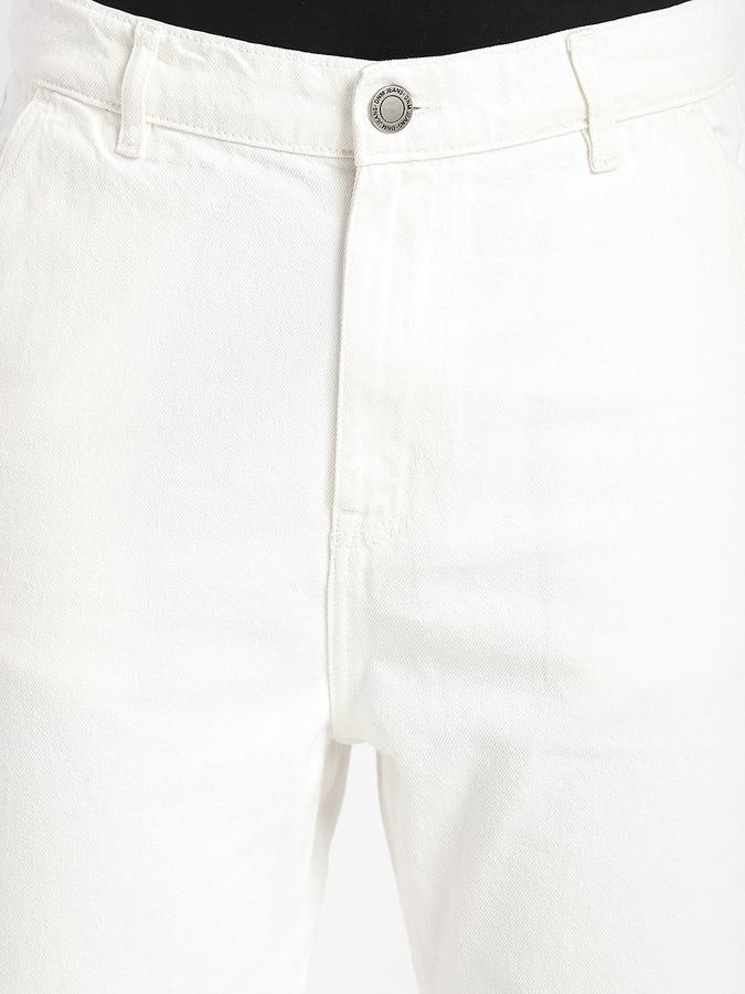 Men Cotton Relaxed Fit Flat Front Solid Trousers