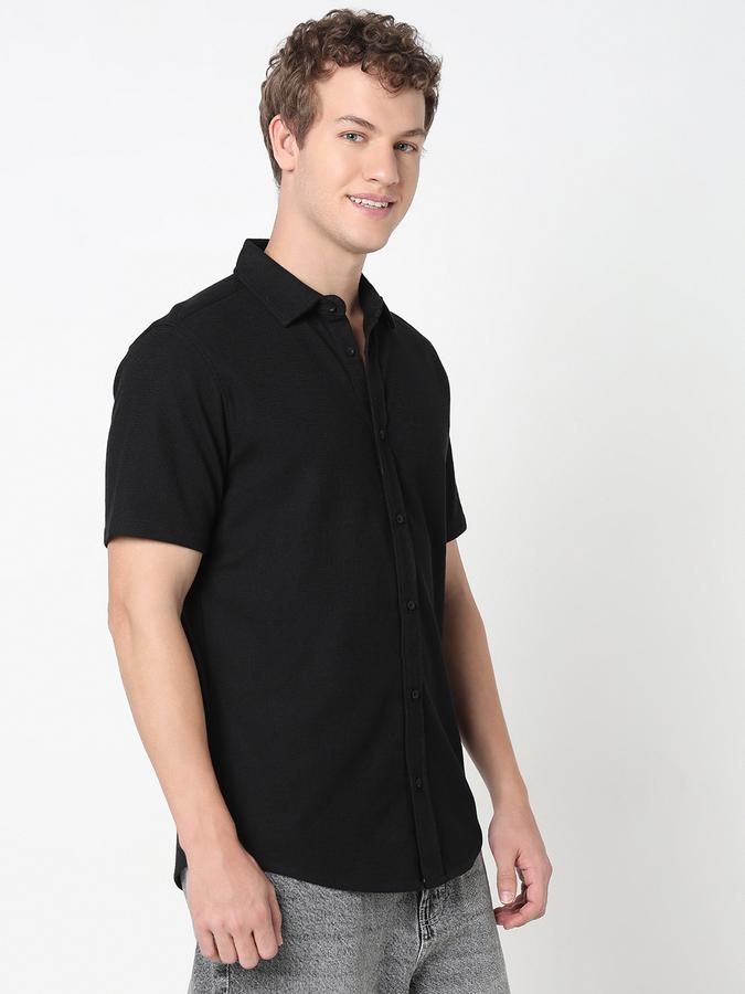 R&B MEN'S YOUNG Short Sleeve KNIT TEXTURE SHIRT image number 2
