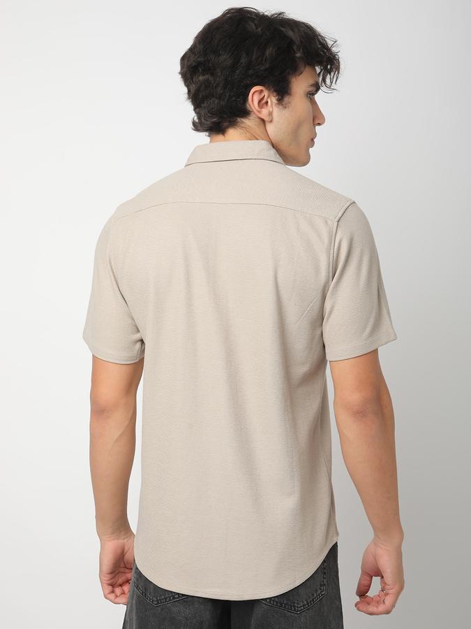 Men Cotton Blend Regular Fit Shirt Collar Solid Shirt