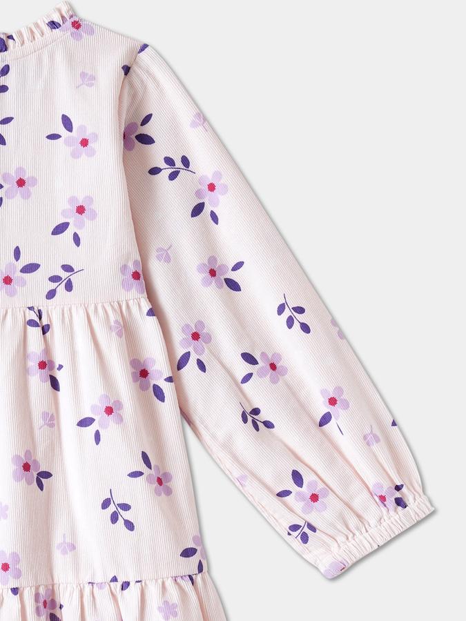 R&B Girls' Navy Printed Dress