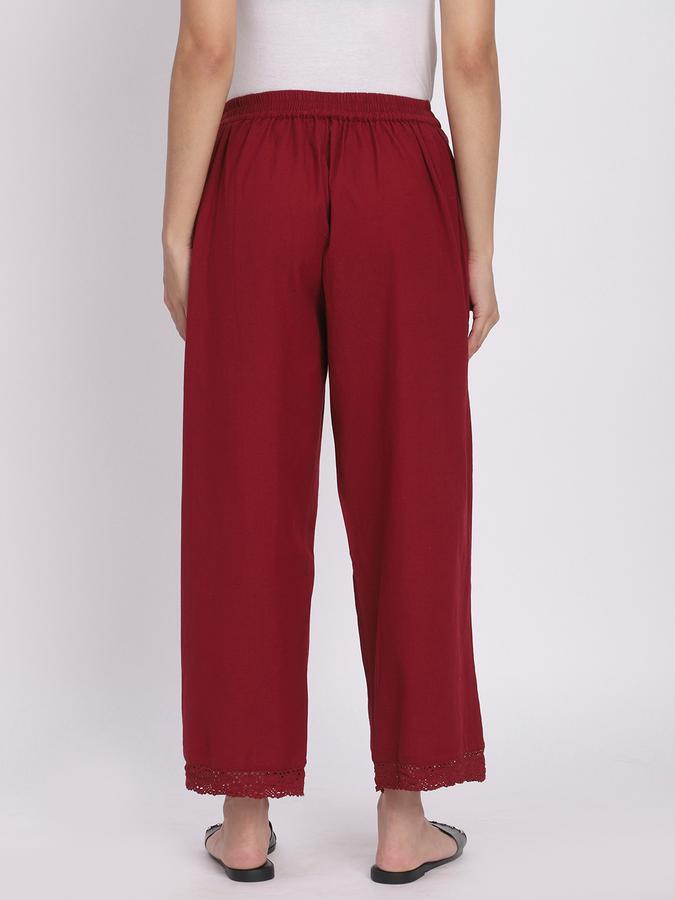 Women Cotton Salwar Elasticated Waist Pleated Trousers