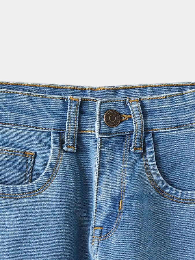 Boys Denim Regular Fit Button Waist Clean Look Jeans