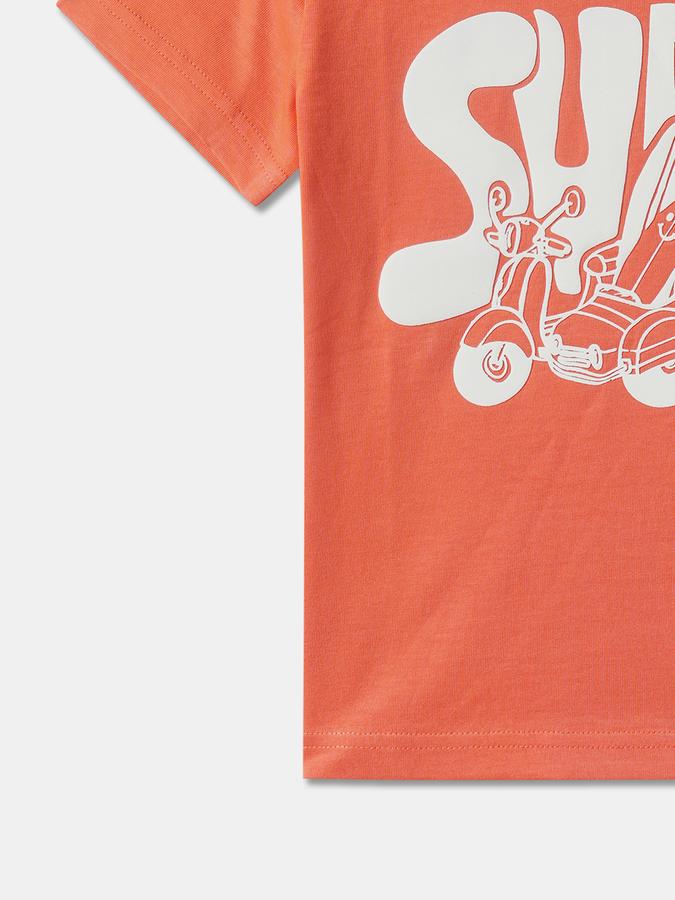 Boys Graphic Print Regular Fit Round-Neck T-Shirt image number 3
