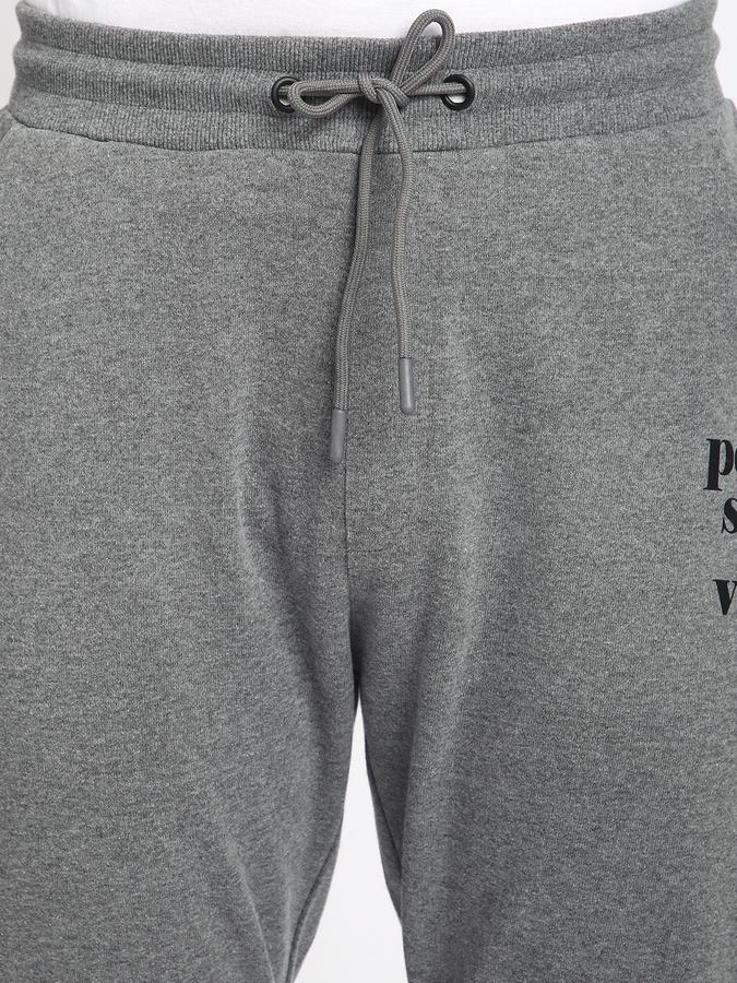 Men Polycotton Regular Fit Drawstring Waist Cuffed Hem Trackpants