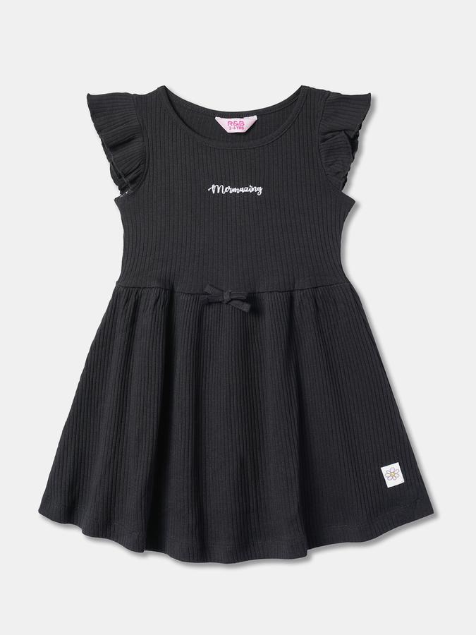 Girls Ribbed Fit & Flare Dress image number 0