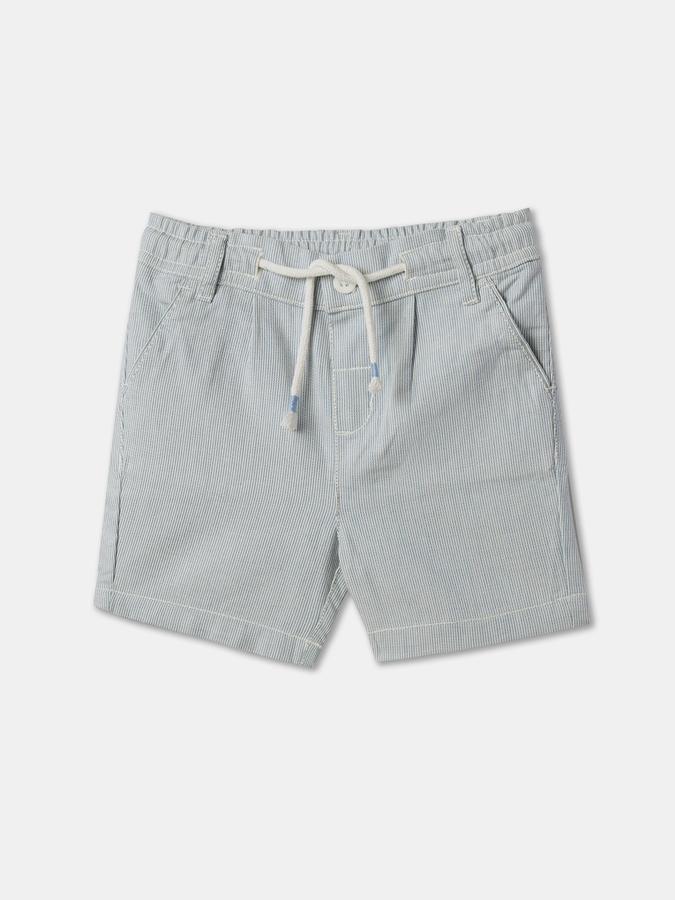 Boys Cotton Relaxed Fit Drawstring Waist Pleated Hem Shorts
