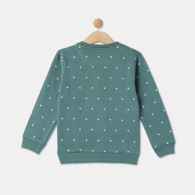 Girls Cotton Blend Regular Fit Crew Neck Graphic Sweatshirt