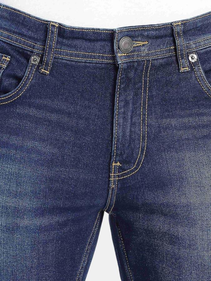 R&B Navy Blue Slim Fit Men Mid Rise Jeans