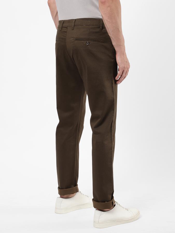 R&B Men Olive Casual Trousers image number 2