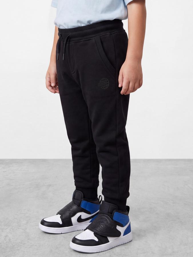 R&B Boys Black Graphic Print Elasticated waist Jogger Pant 