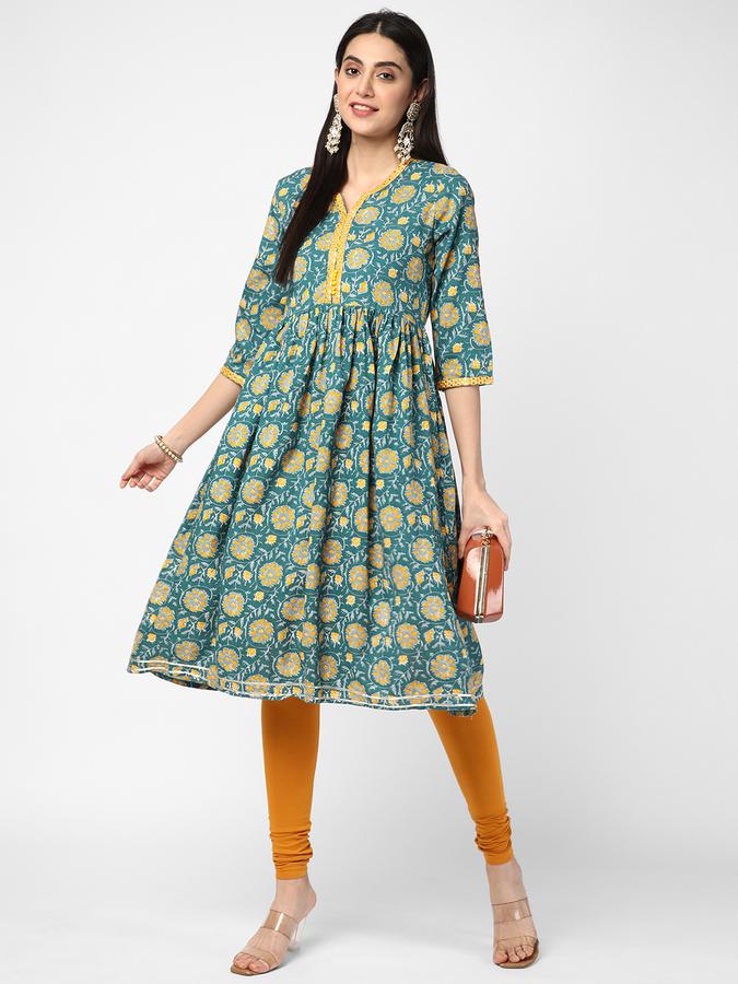 R&B Teal Women Kurtas image number 1