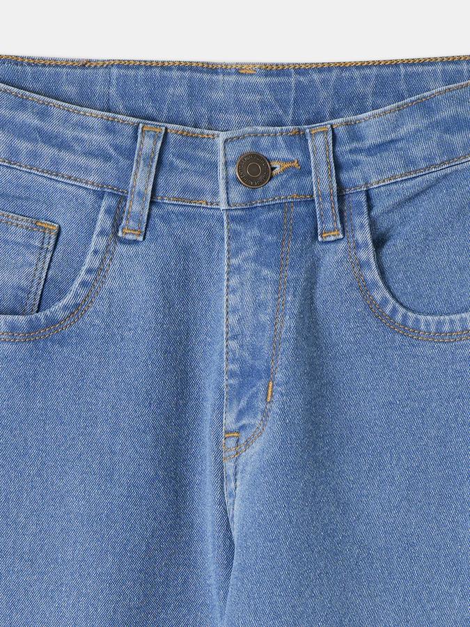 Boys Denim Regular Fit Button Waist Clean Look Jeans