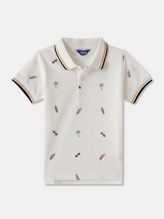Boys Regular Fit Short Sleeve Polo Collar T-Shirt