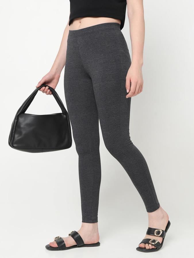 Women Cotton Skinny Fit High Rise Solid Tights
