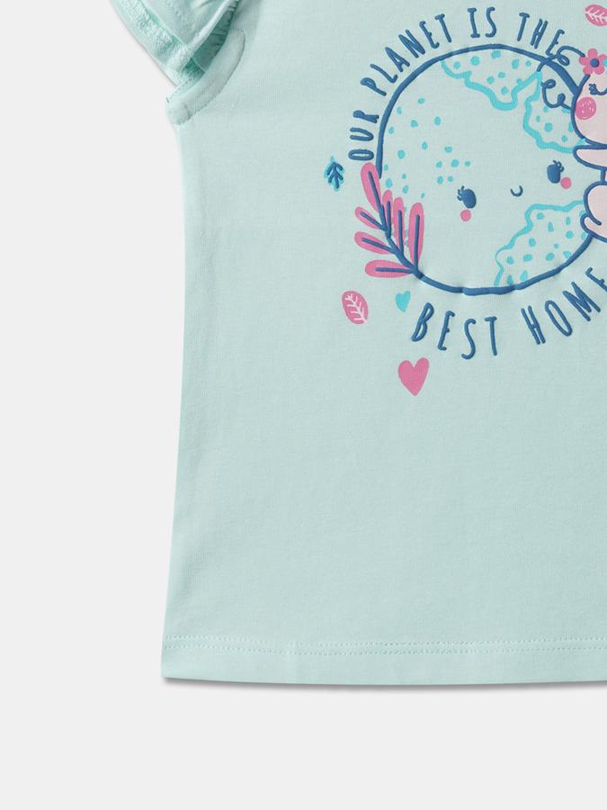 Girls Typographic Print Regular Fit T-Shirt image number 3