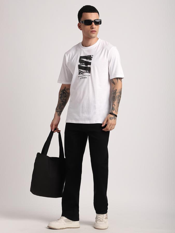 Men Cotton Regular Fit Crew Neck Graphic T-shirt